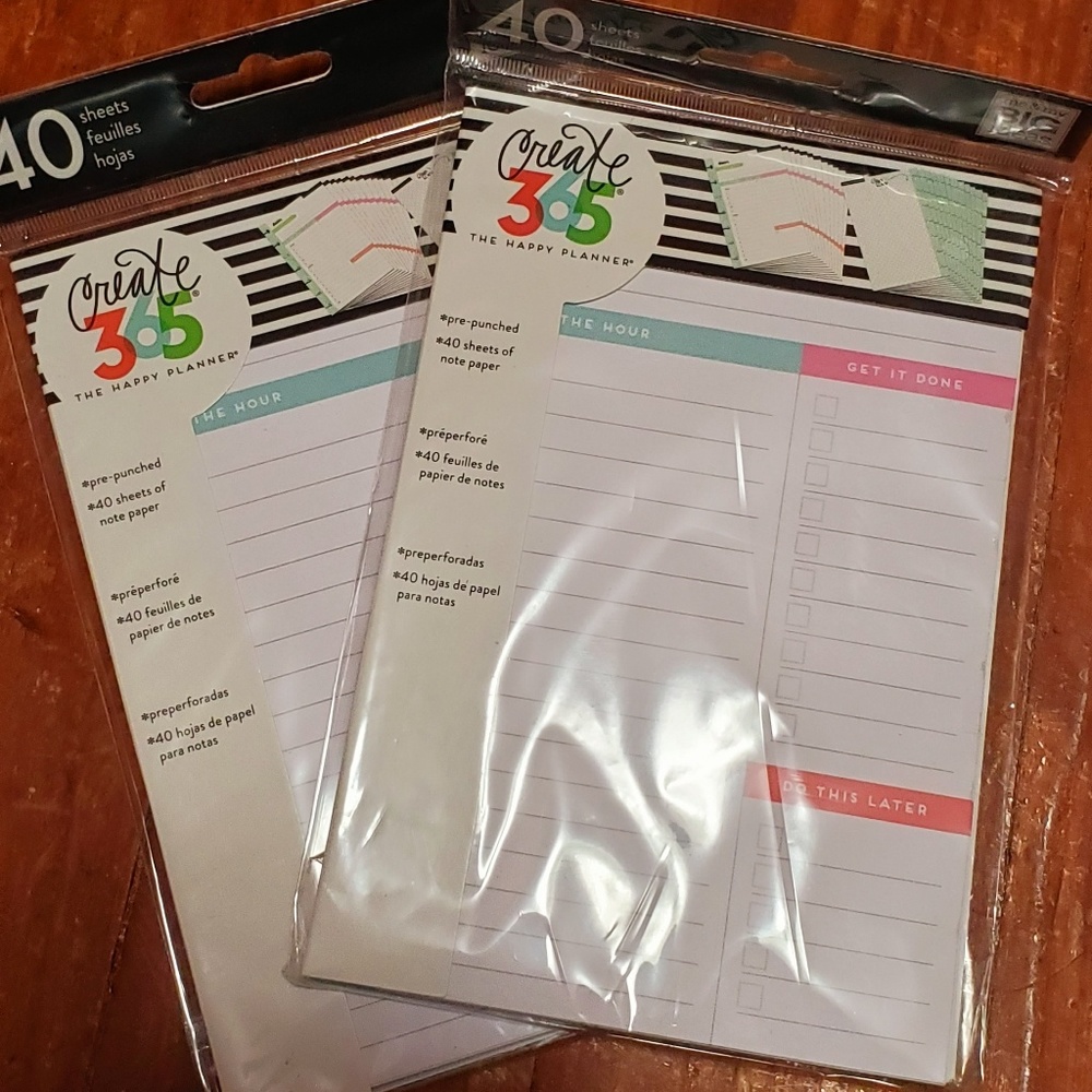 The happy planner hourly sheets 2 pack